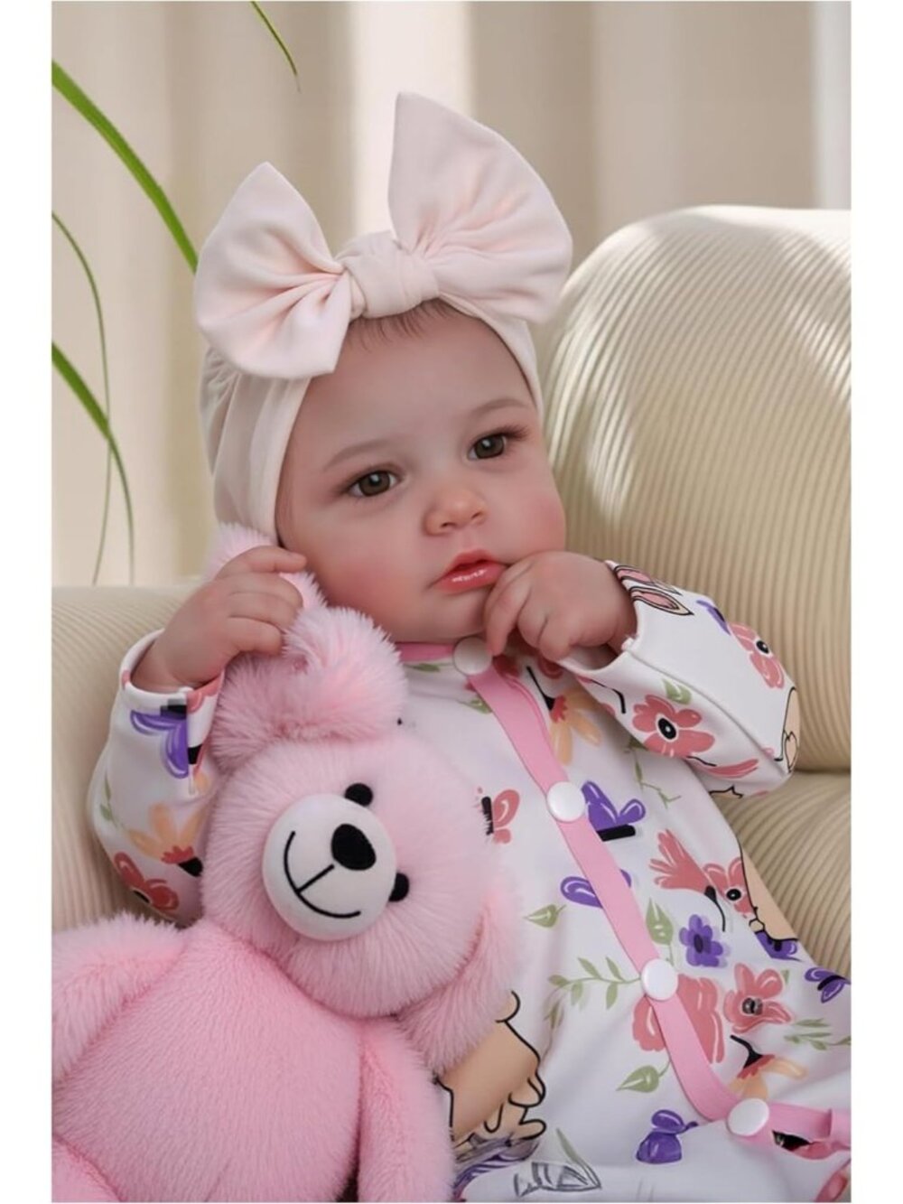 20 Inch Pink Reborn Baby Dolls Soft Vinyl Realistic Baby Doll with Accessories